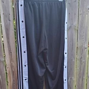 Adidas black button down track pants Y2K